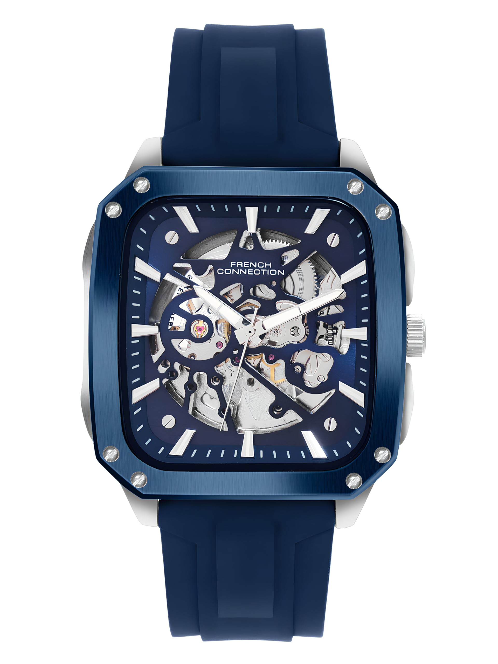 Buy French Connection See Through Blue Square Dial with Blue